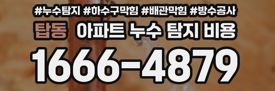 탑동 아파트 누수 탐지 비용