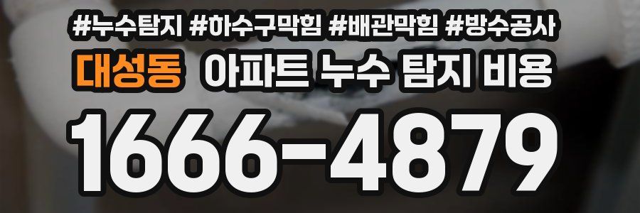 대성동 아파트 누수 탐지 비용
