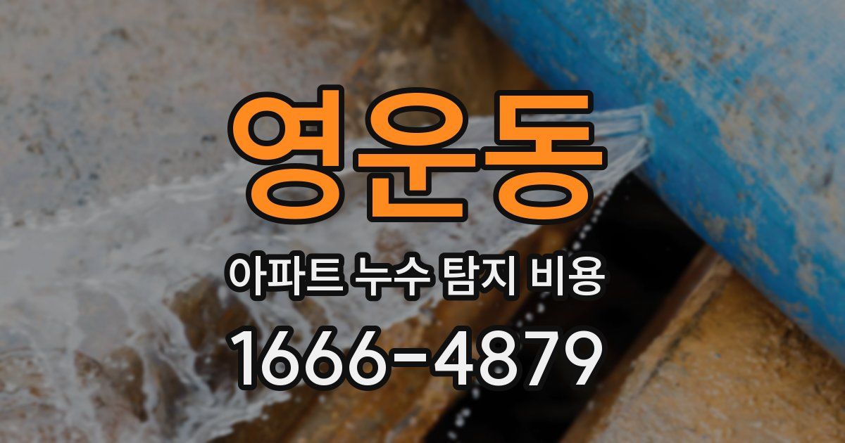 영운동 아파트 누수 탐지 비용