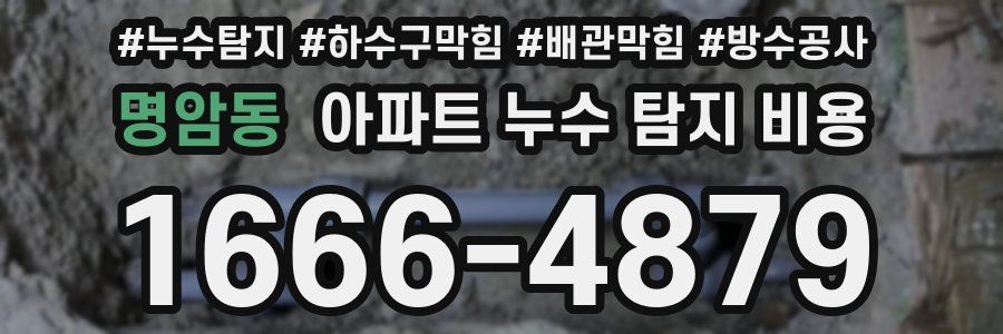 명암동 아파트 누수 탐지 비용