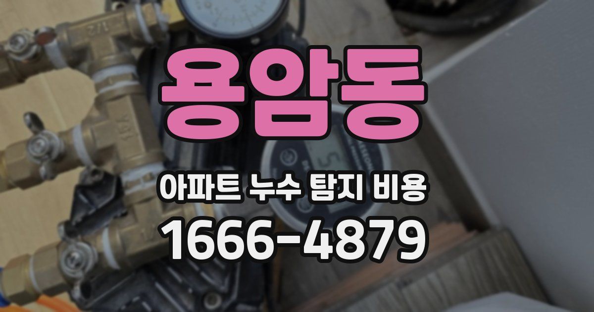 용암동 아파트 누수 탐지 비용