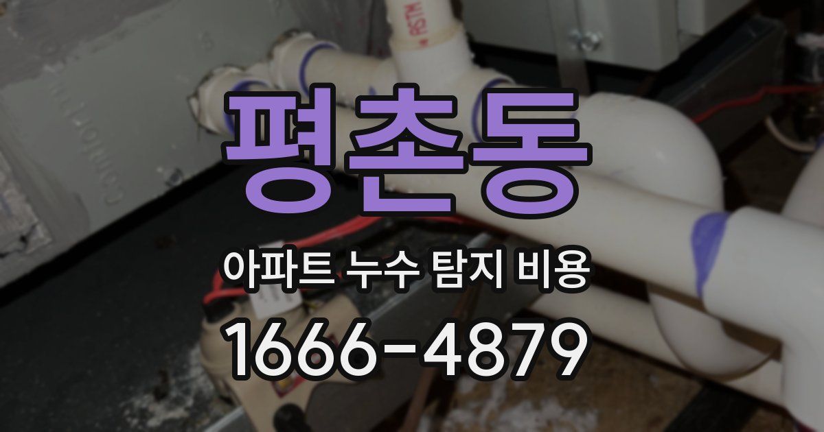 평촌동 아파트 누수 탐지 비용