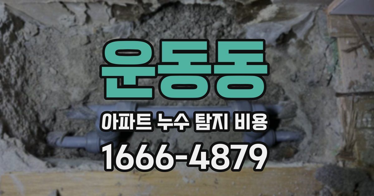 운동동 아파트 누수 탐지 비용