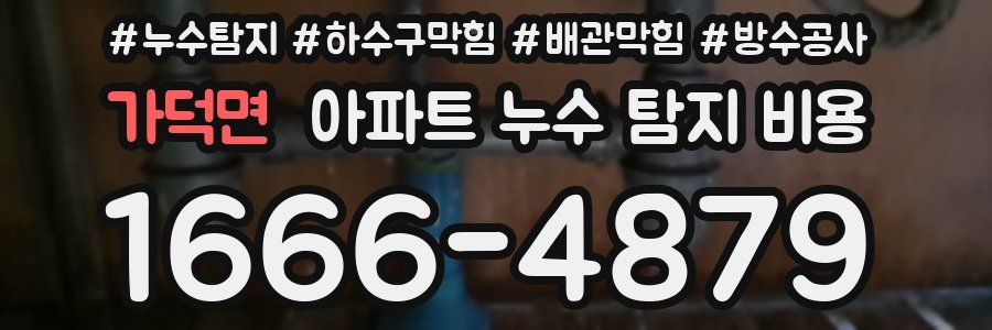가덕면 아파트 누수 탐지 비용