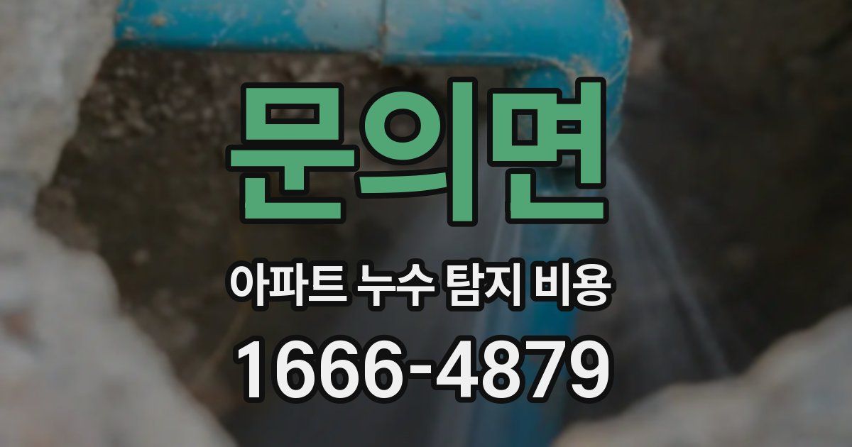문의면 아파트 누수 탐지 비용