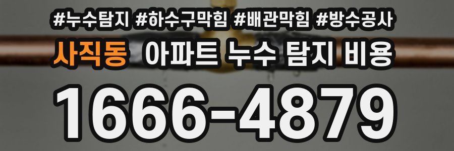 사직동 아파트 누수 탐지 비용