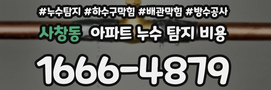 사창동 아파트 누수 탐지 비용