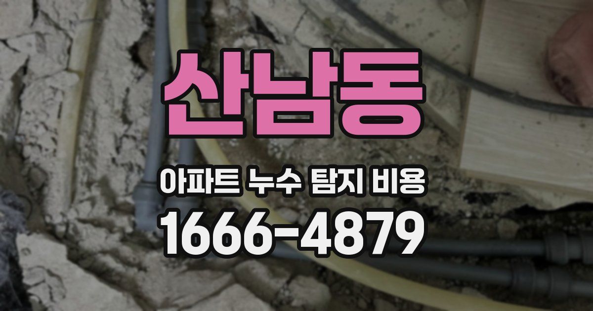 산남동 아파트 누수 탐지 비용