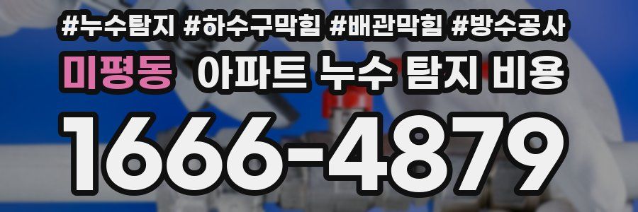 미평동 아파트 누수 탐지 비용