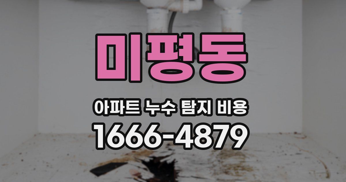 미평동 아파트 누수 탐지 비용