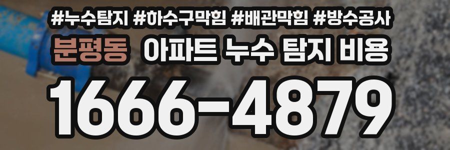 분평동 아파트 누수 탐지 비용