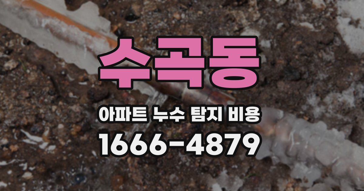 수곡동 아파트 누수 탐지 비용