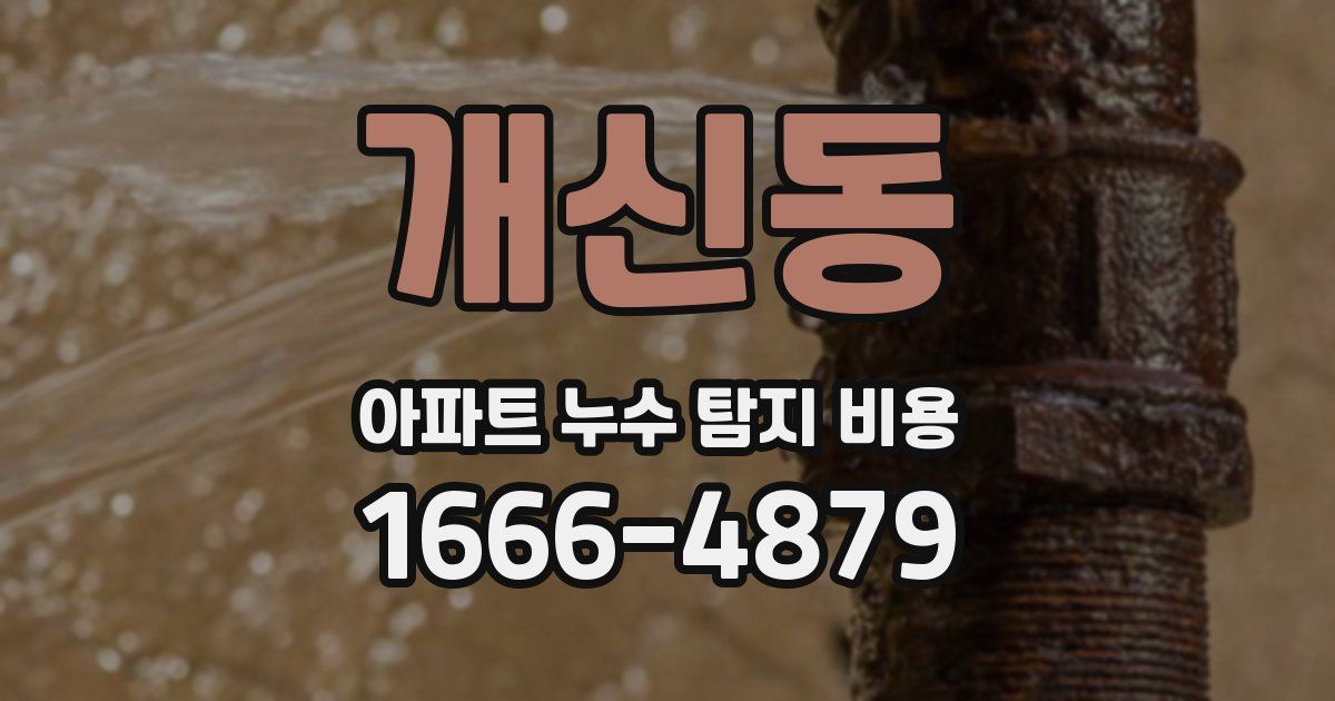 개신동 아파트 누수 탐지 비용