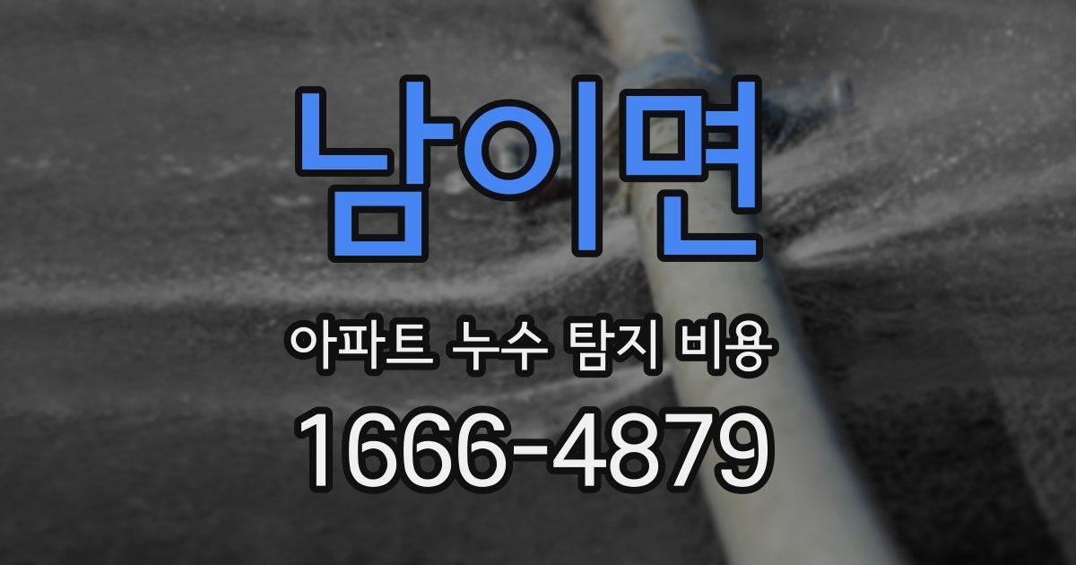 남이면 아파트 누수 탐지 비용