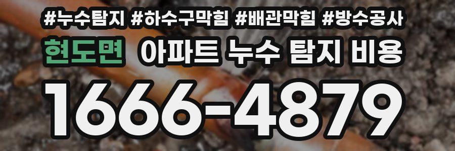 현도면 아파트 누수 탐지 비용