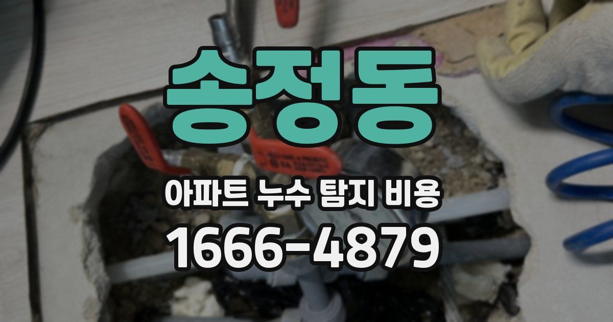 송정동 아파트 누수 탐지 비용
