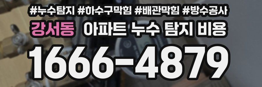 강서동 아파트 누수 탐지 비용