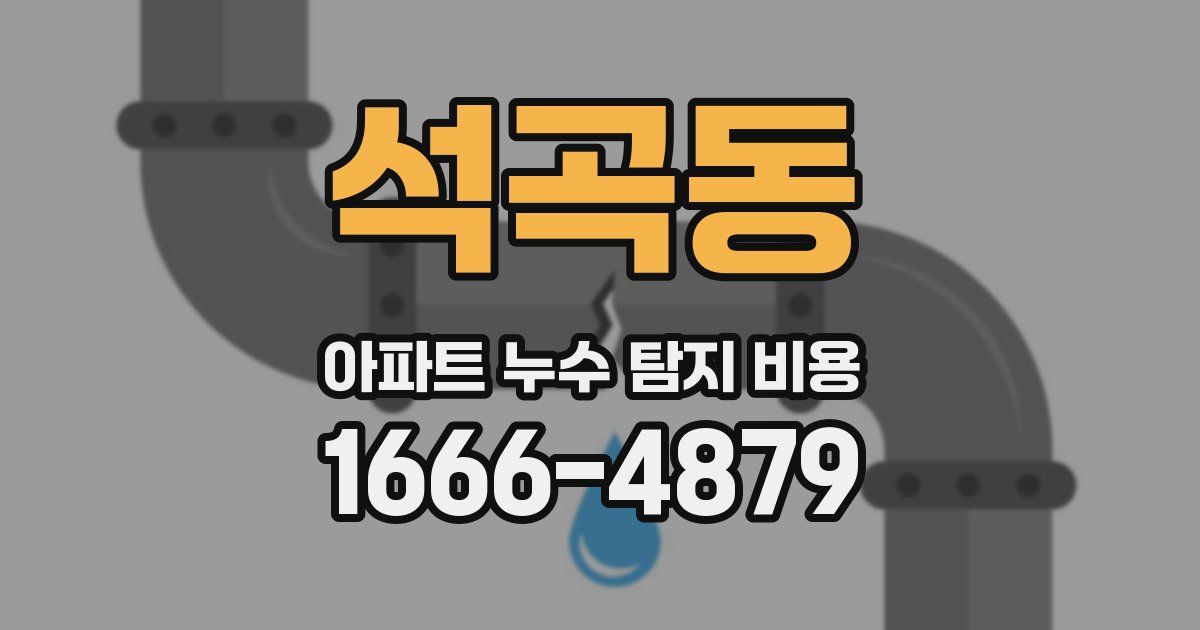 석곡동 아파트 누수 탐지 비용