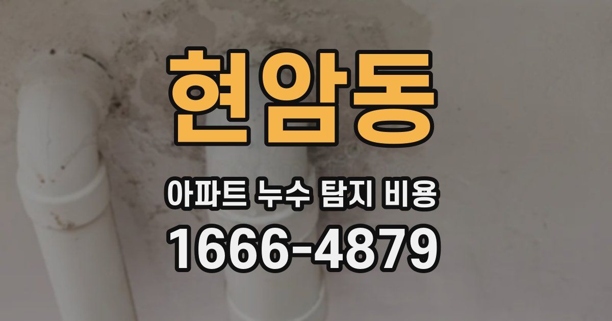 현암동 아파트 누수 탐지 비용