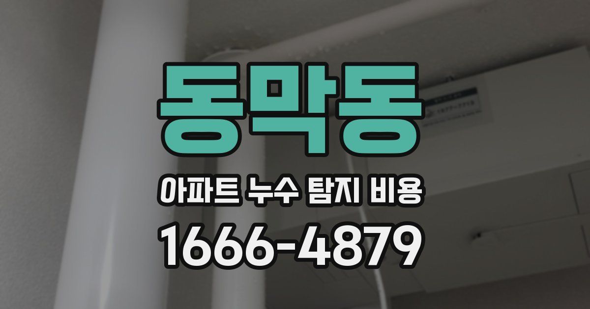 동막동 아파트 누수 탐지 비용