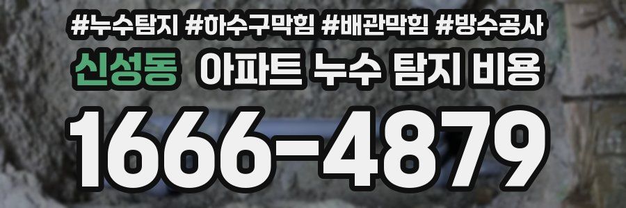 신성동 아파트 누수 탐지 비용