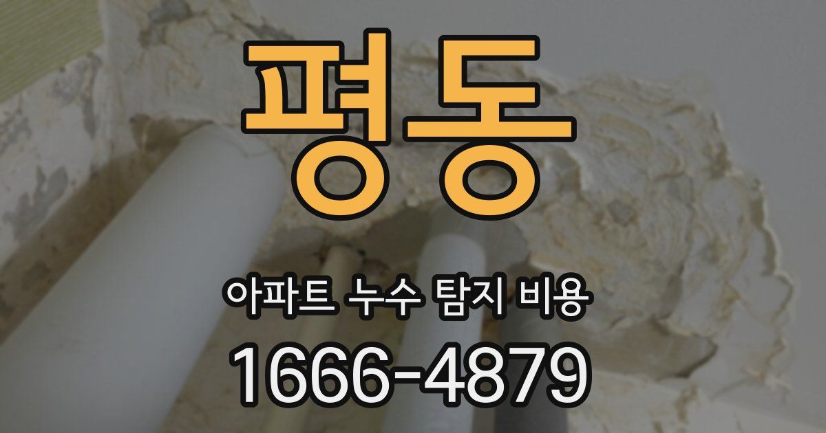 평동 아파트 누수 탐지 비용