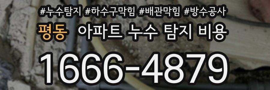 평동 아파트 누수 탐지 비용