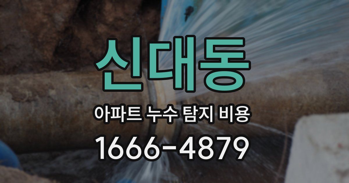 신대동 아파트 누수 탐지 비용