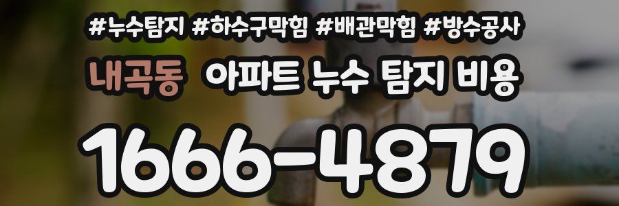 내곡동 아파트 누수 탐지 비용