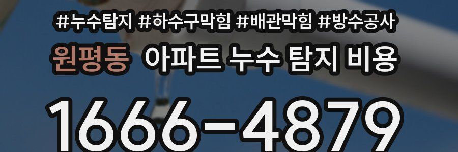원평동 아파트 누수 탐지 비용
