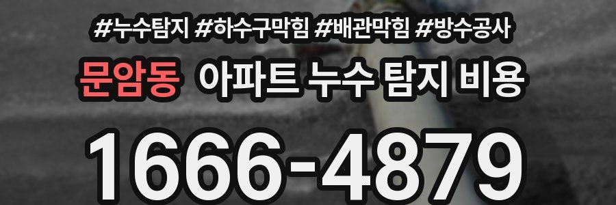 문암동 아파트 누수 탐지 비용