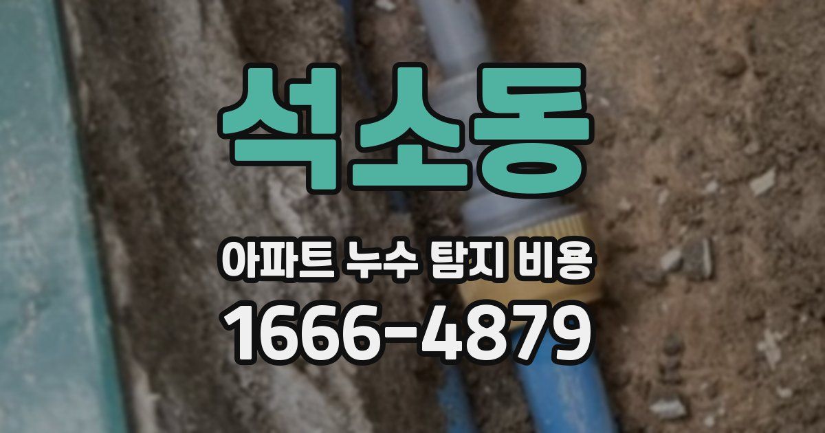 석소동 아파트 누수 탐지 비용