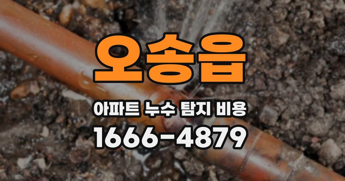 오송읍 아파트 누수 탐지 비용