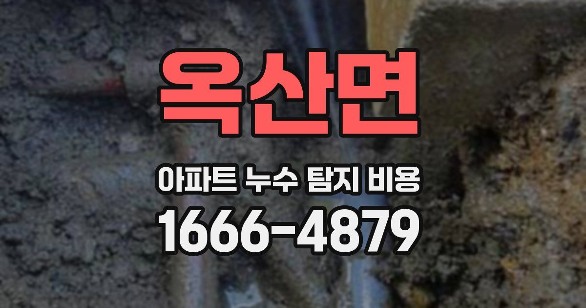 옥산면 아파트 누수 탐지 비용