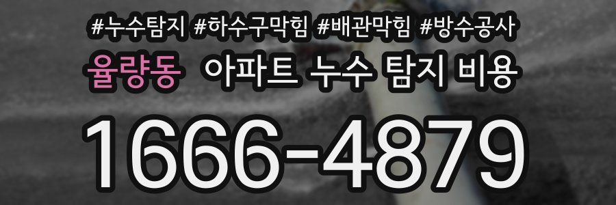 율량동 아파트 누수 탐지 비용