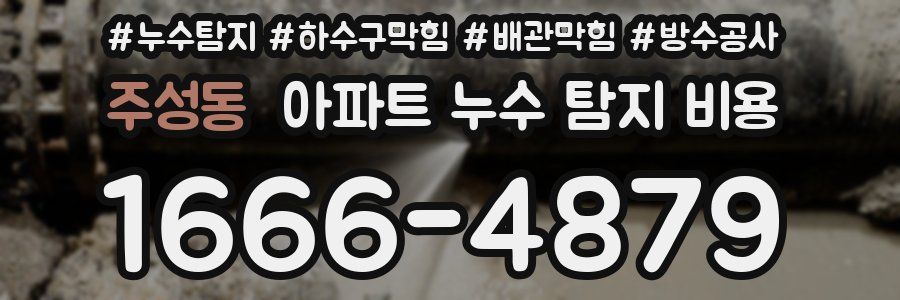 주성동 아파트 누수 탐지 비용
