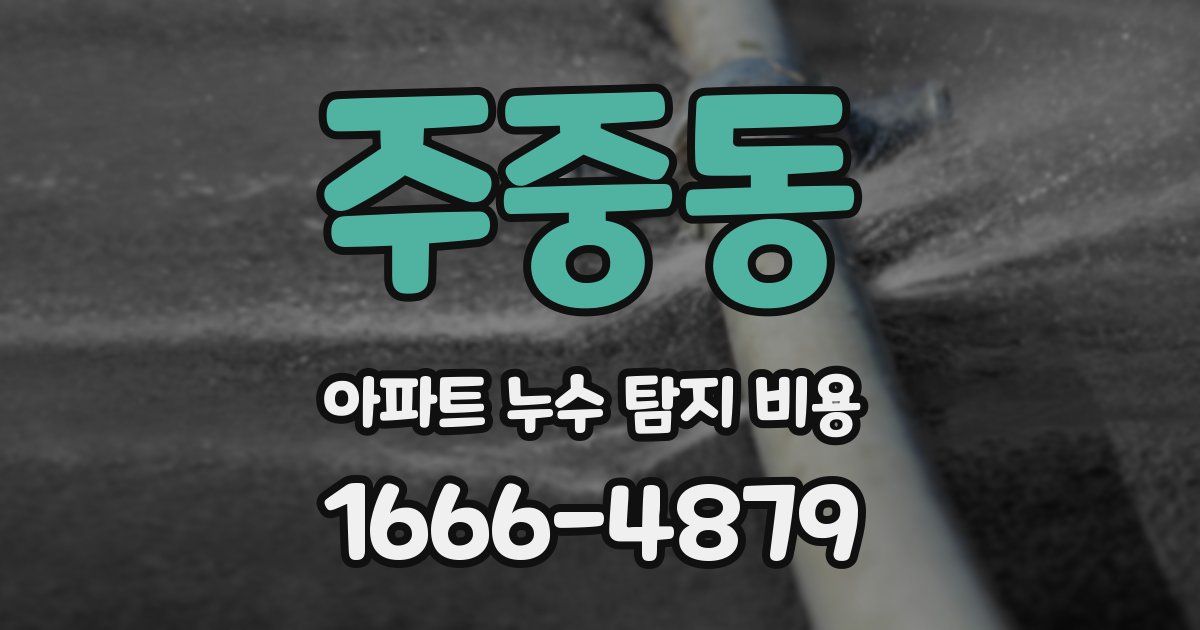 주중동 아파트 누수 탐지 비용