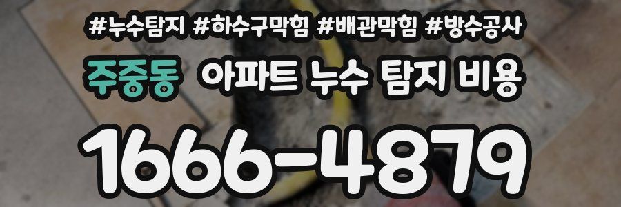 주중동 아파트 누수 탐지 비용