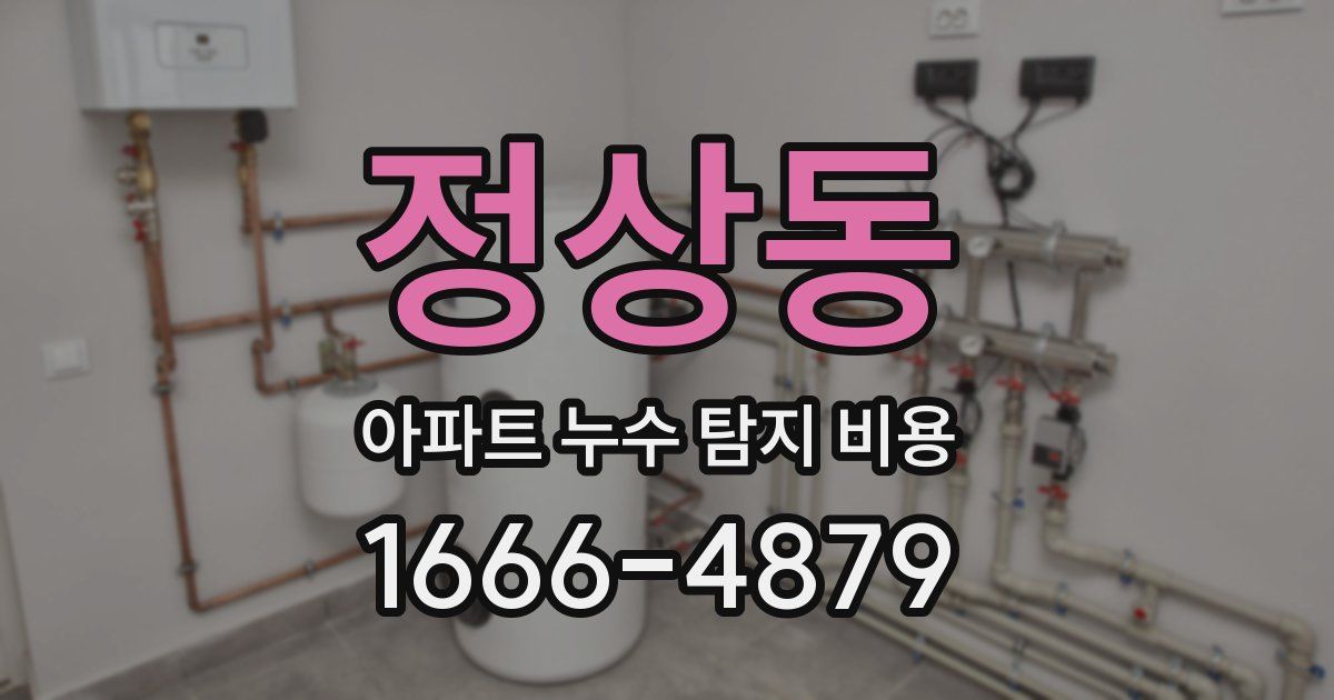 정상동 아파트 누수 탐지 비용