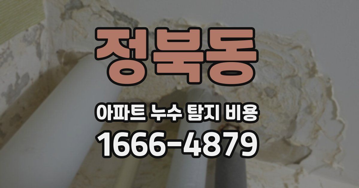 정북동 아파트 누수 탐지 비용