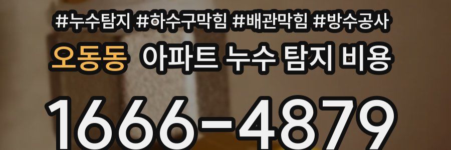 오동동 아파트 누수 탐지 비용