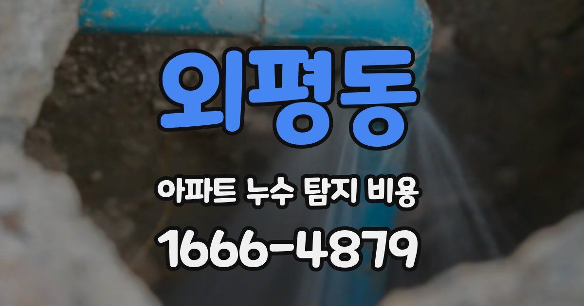 외평동 아파트 누수 탐지 비용