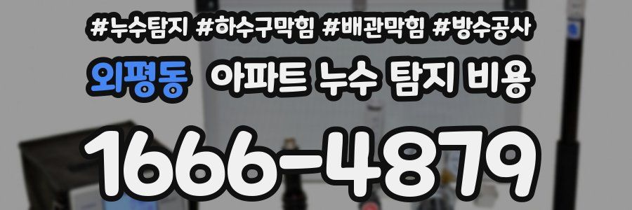 외평동 아파트 누수 탐지 비용