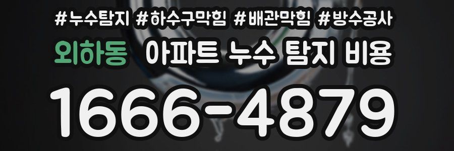 외하동 아파트 누수 탐지 비용