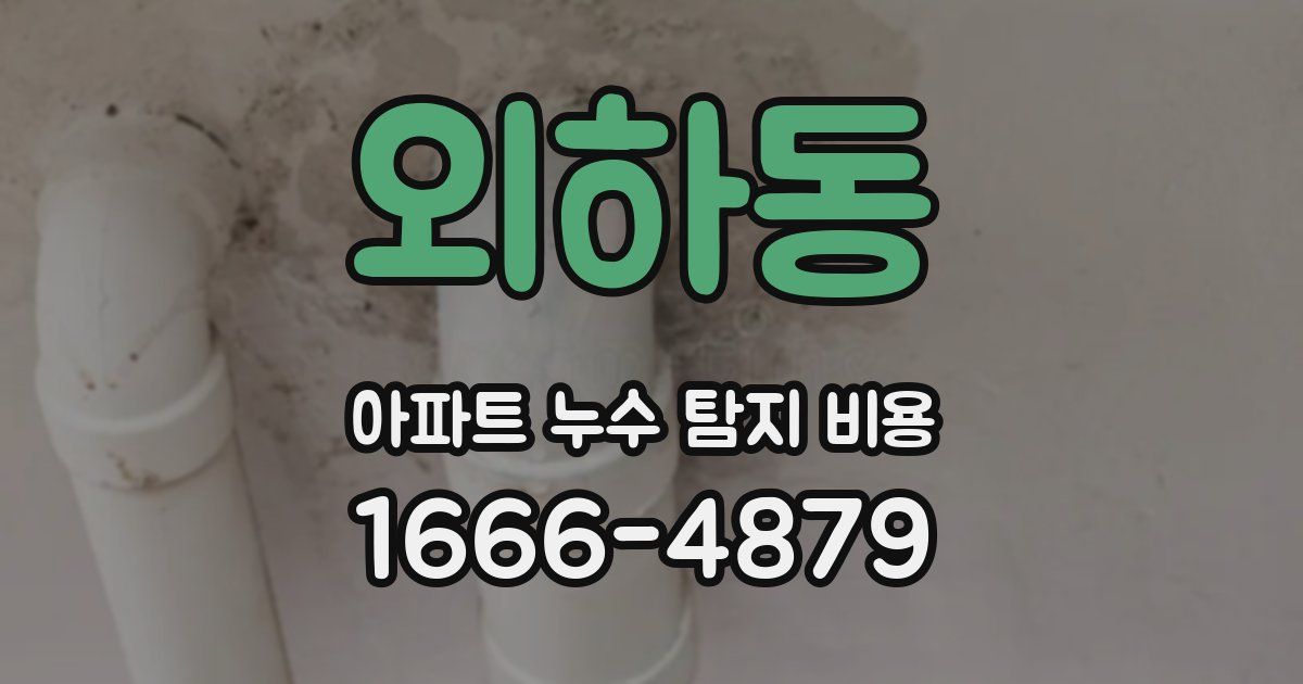 외하동 아파트 누수 탐지 비용