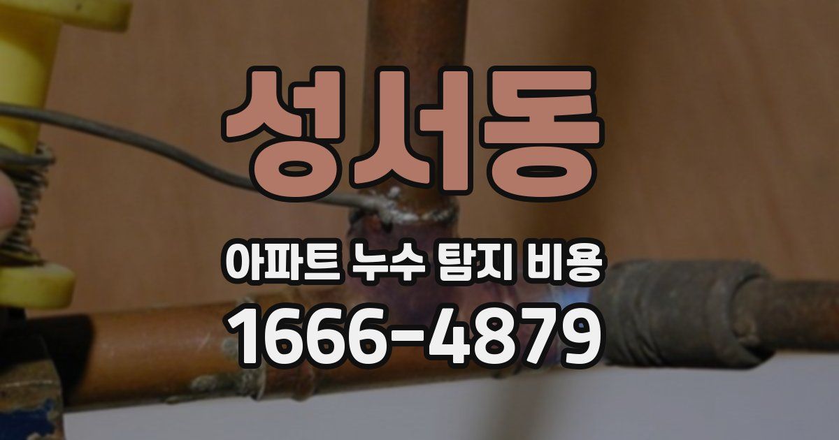 성서동 아파트 누수 탐지 비용
