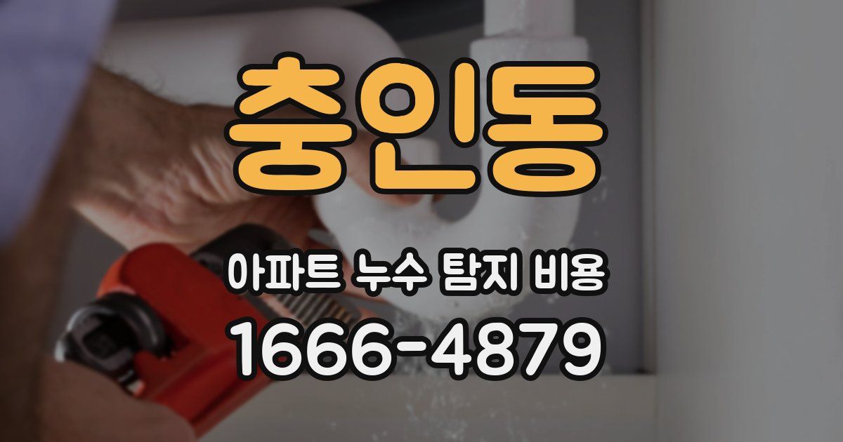 충인동 아파트 누수 탐지 비용