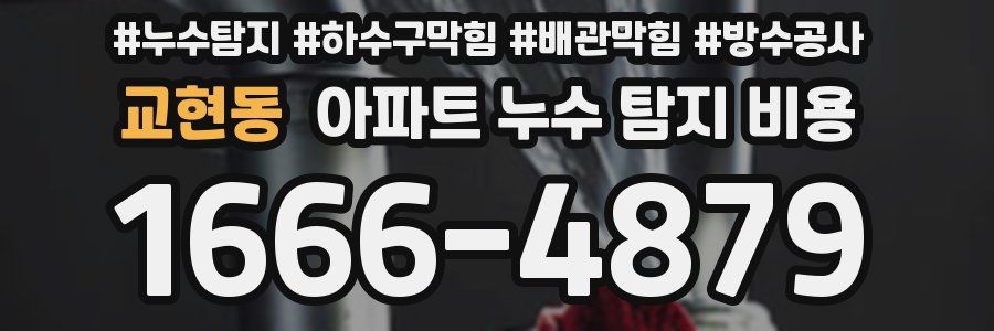 교현동 아파트 누수 탐지 비용