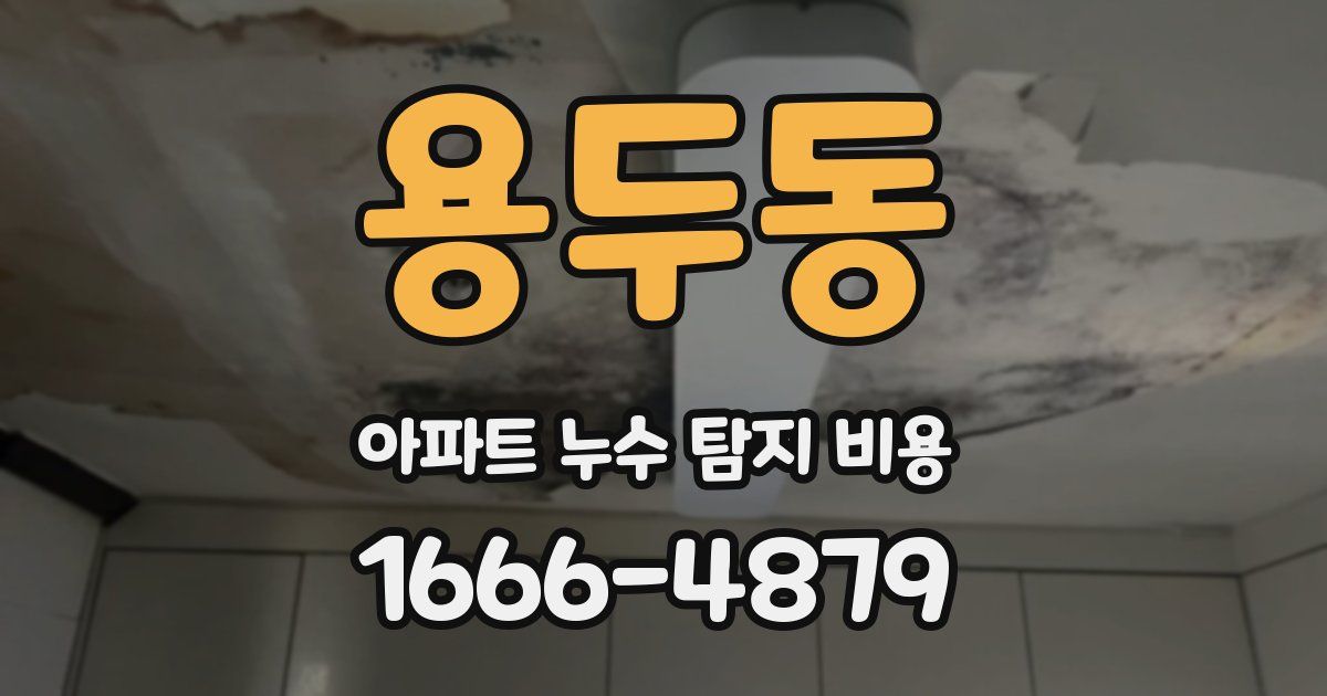 용두동 아파트 누수 탐지 비용