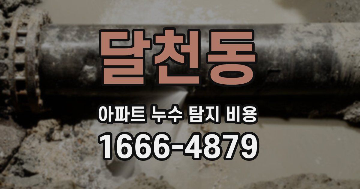 달천동 아파트 누수 탐지 비용
